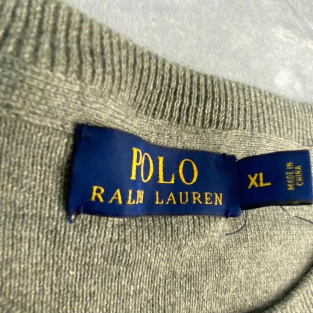 Polo Ralph Lauren Mens XL Grey Cotton Crewneck Sweater Embroidered Pony NWT